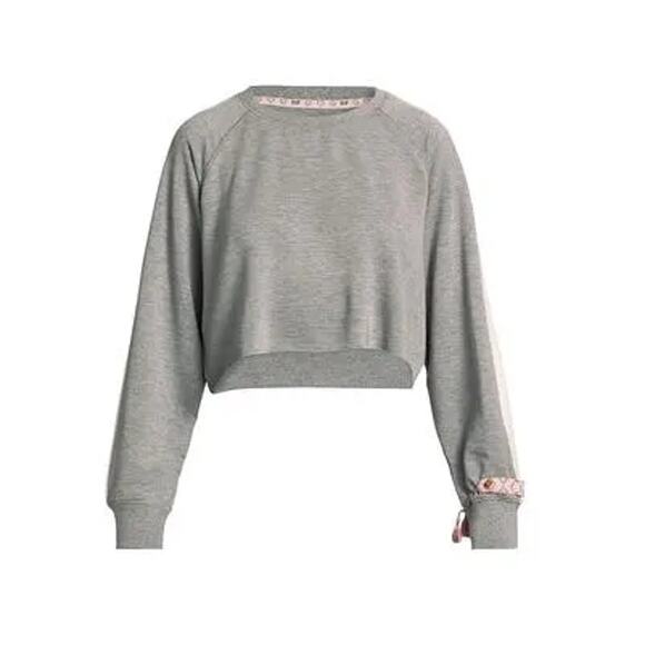 Big Feelings Women's Heather Gray Kelsey Cropped Crewneck Sweatshirt Size XL - Picture 2 of 9